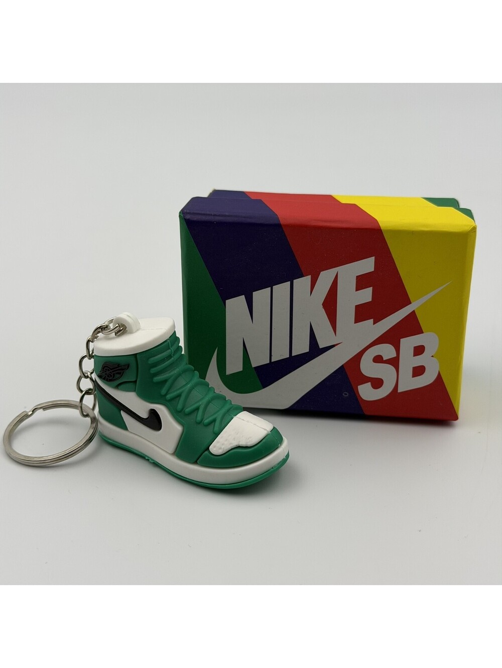Nike SB Dunk Low Pro QS Jordan 1 Style Sneaker Keychain with Box Green White